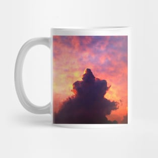 Clouded Sky Scene, Vintage Wall Art, Cloudy Sky Landscape, Sunny Sky, Sunrise Sunset, summer skies Mug